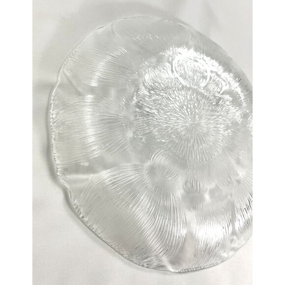 Arcoroc France Salad & Dessert Plate Sunflower Design Clear Glass Set of 12 - Picture 6 of 16